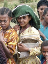 A girl on her way to school